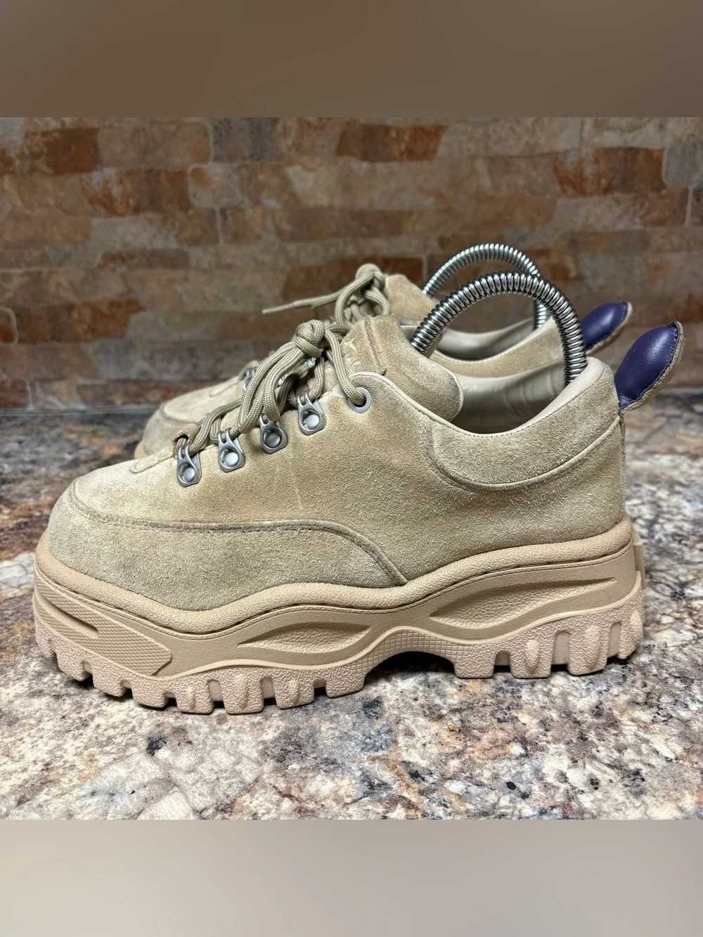 Eytys Angel Shoes Beige Tan Suede Womens Size 7